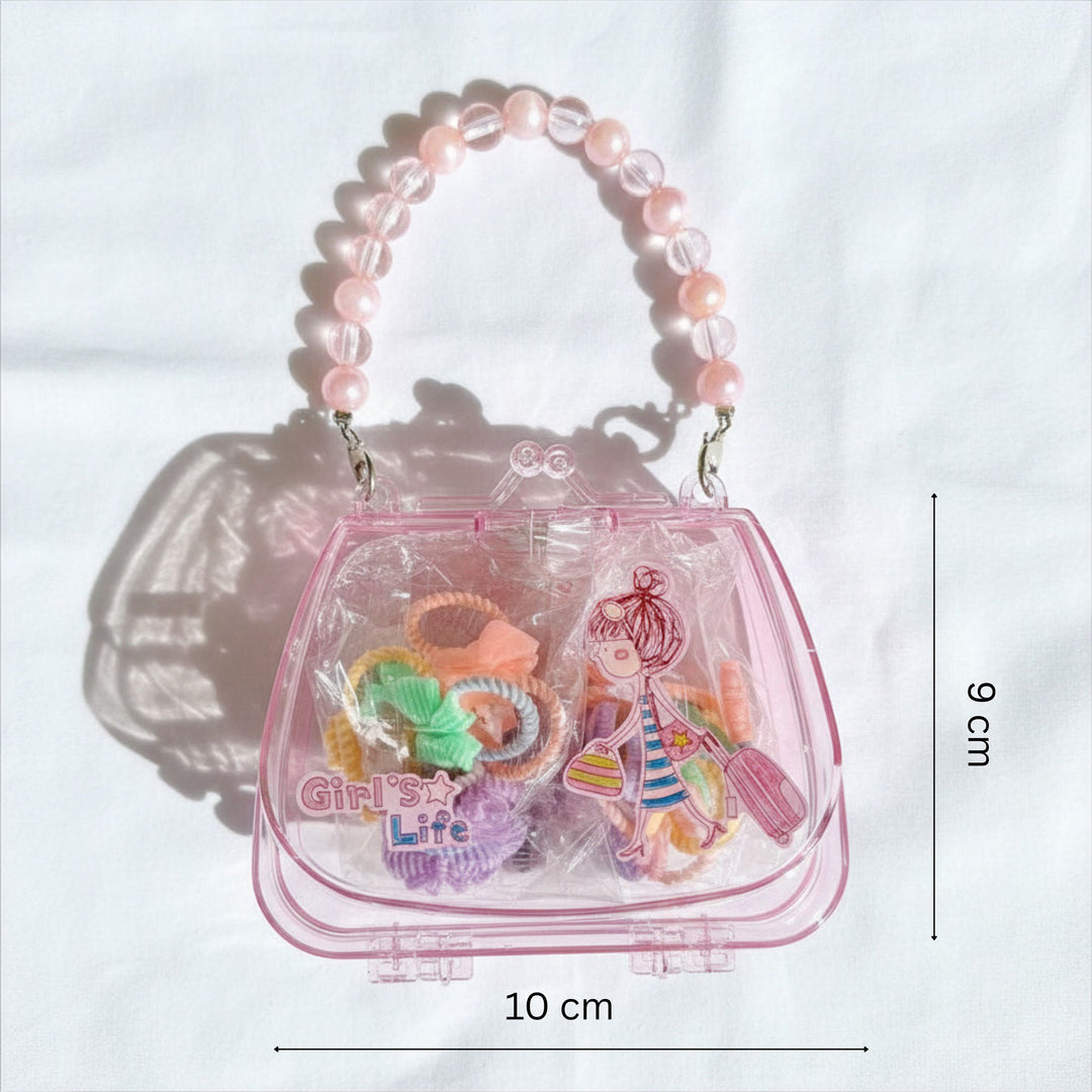 20-Piece Kids Elastic Hair Tie Set with Mini Organizer Bag
