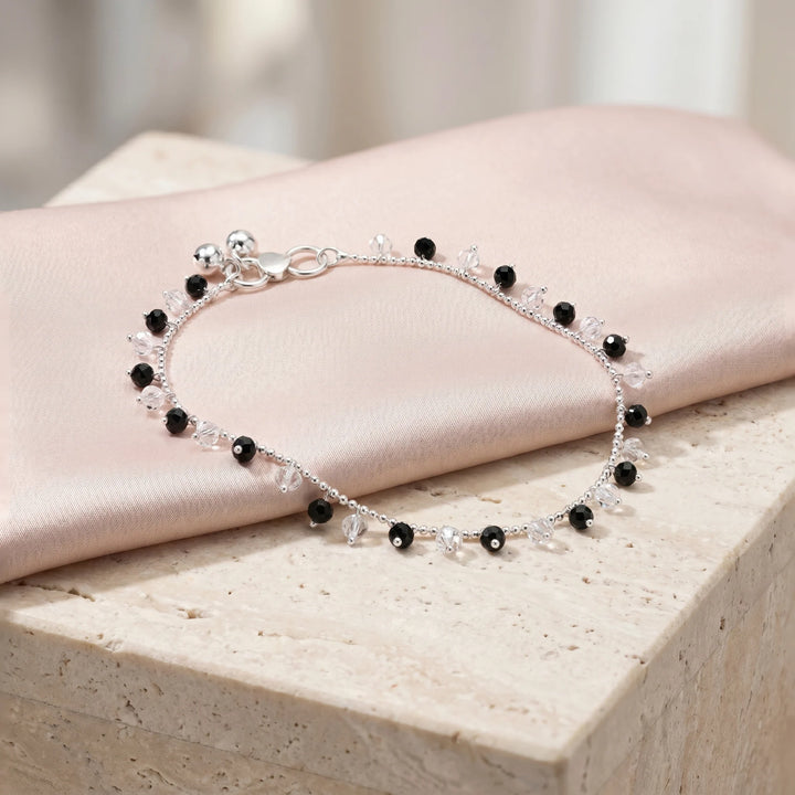 Anti Tarnish Black Crystal Beaded