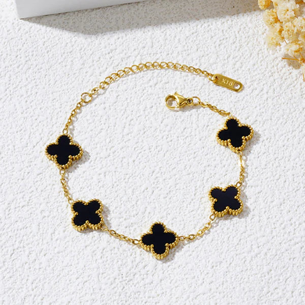 Gold Plated Anti Tarnish Clover Bracelet
