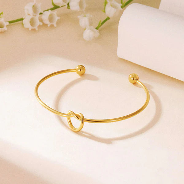 Gold Plated Anti-Tarnish Knotted Cuff Bracelet