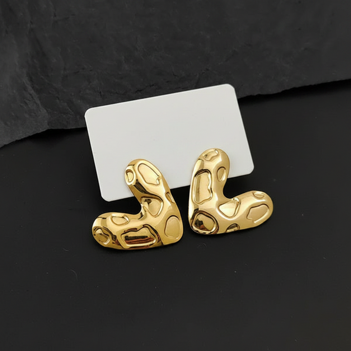 Gold-Plated Anti Tarnish Heart Droplet Earrings