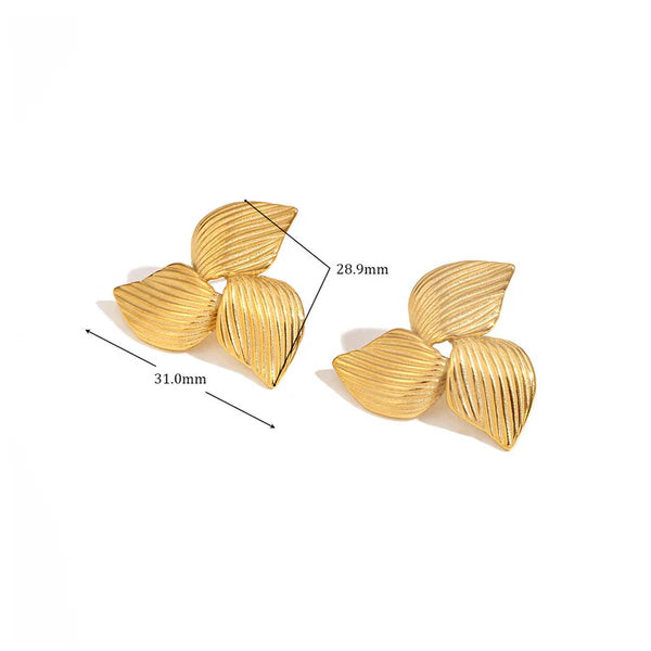 Gold-Plated Anti Tarnish Triangular Stud Earrings