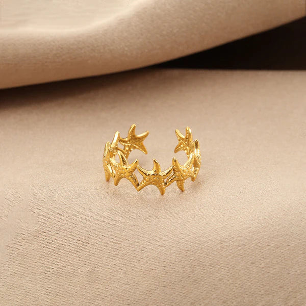Gold Plated Anti Tarnish Star Themed Ring