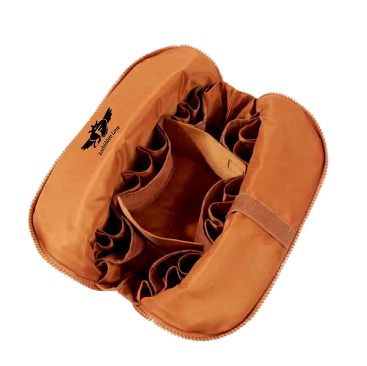 Leather Makeup Organiser – Travel Bag with Adjustable Compartments