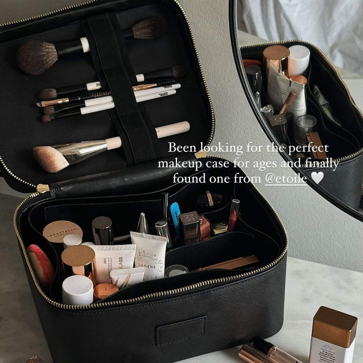 Portable Travel Makeup Storage Bag with Removable Cosmetic Organizer
