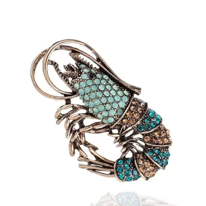 Rhinestone Lobster Brooch