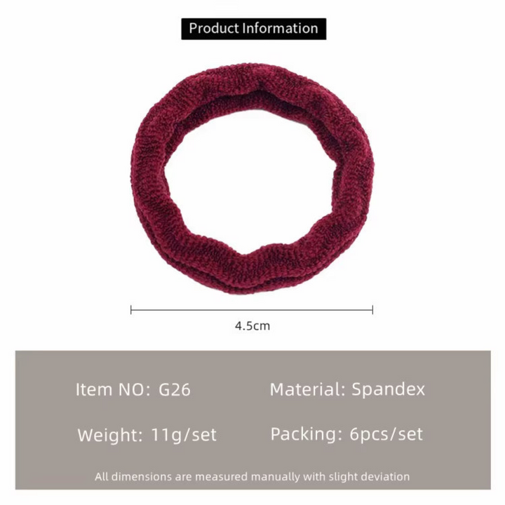 Small Korean Seamless Scrunchie Set (6 pcs)