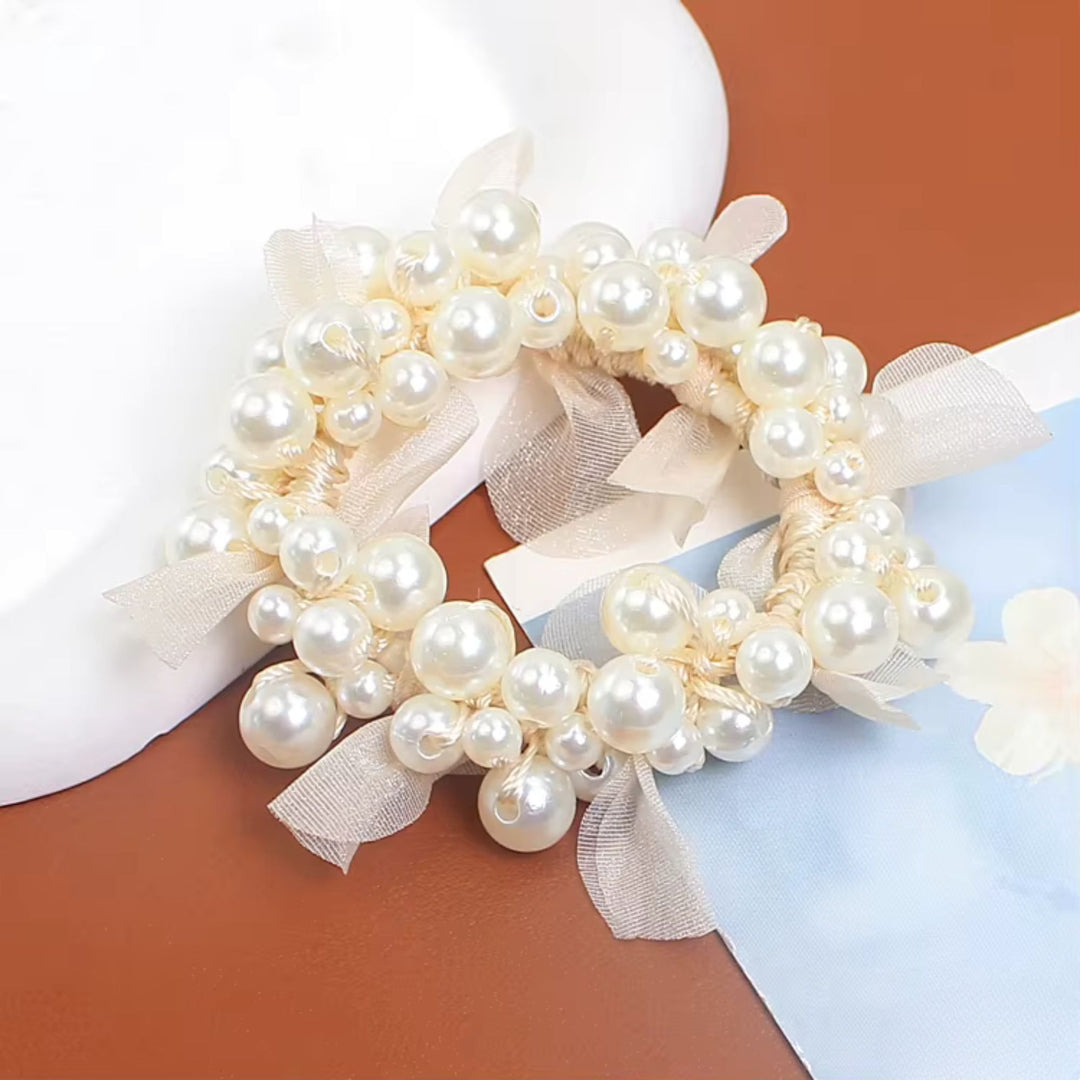 Pearl Beaded Hair Scrunchie
