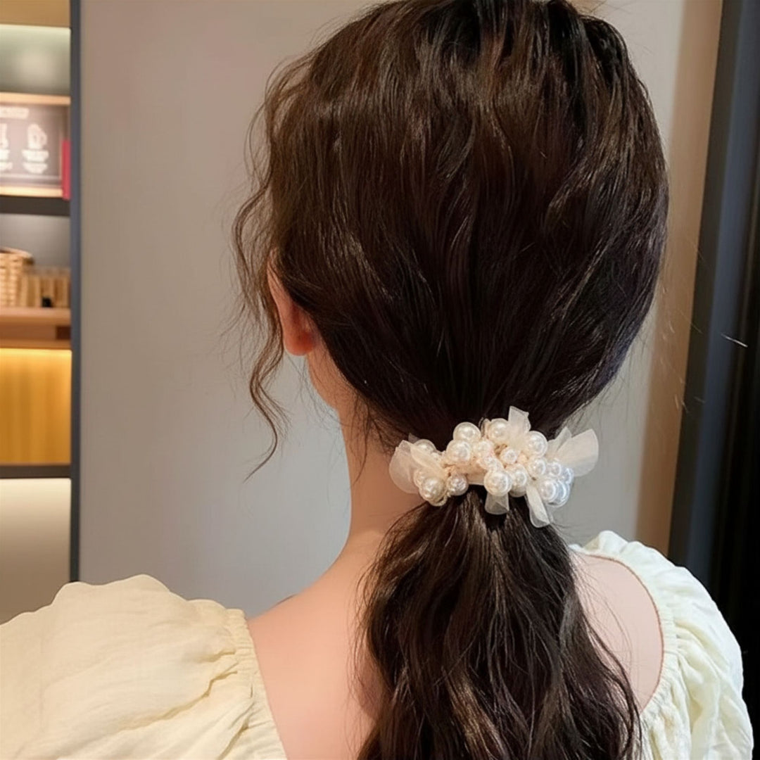 Pearl Beaded Hair Scrunchie