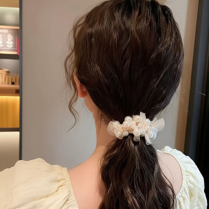 Pearl Beaded Hair Scrunchie