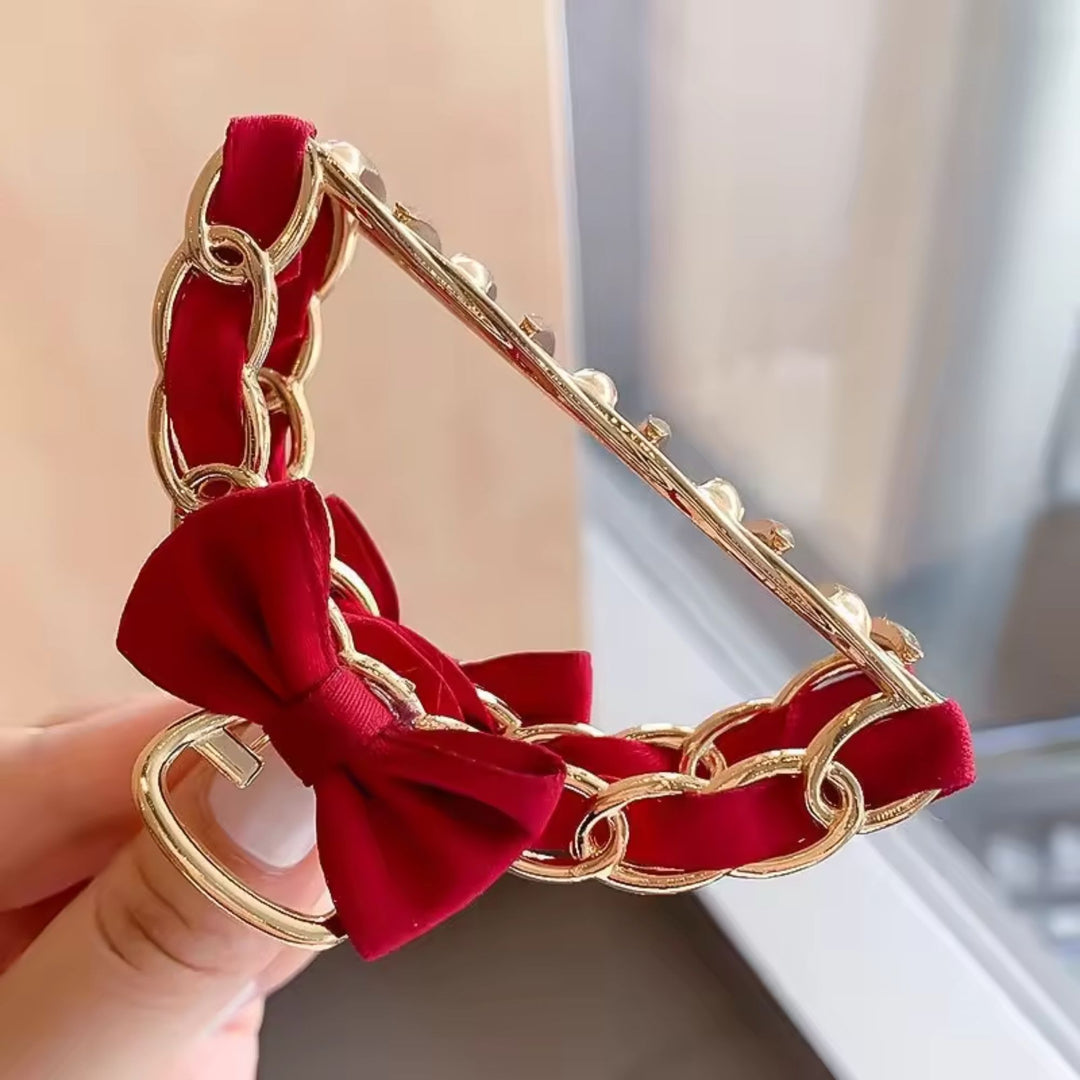 Korean Bow Metal Hair Claw Clip