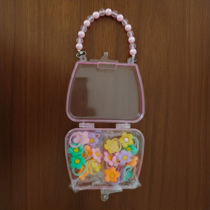 20-Piece Kids Elastic Hair Tie Set with Mini Organizer Bag
