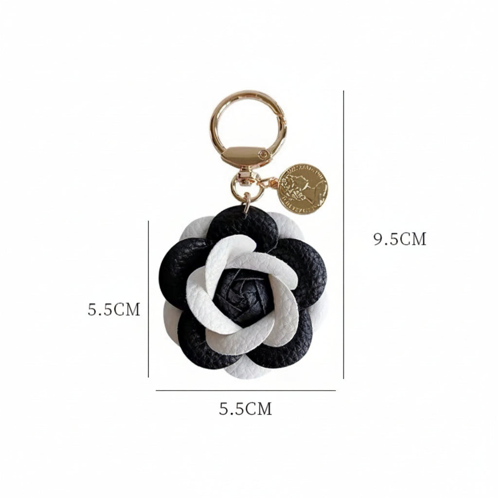 Monochrome Flower Keychain