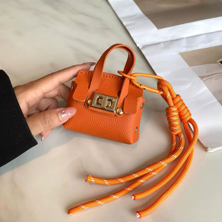 Leather Bag Keychain Charm
